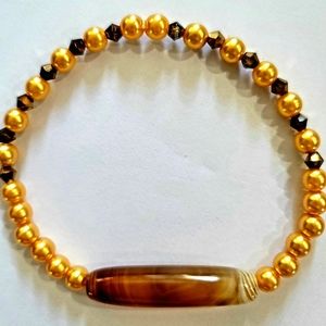 SWAROVSKI BEAD ACCENTSPIRITUAL AGATE HEALING STONE BRACELET